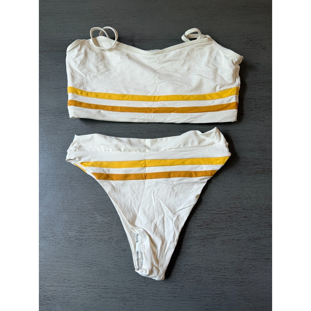 bitsy cut NEW off white L SPACE two piece swimsuit bikini size small - Picture 2 of 2